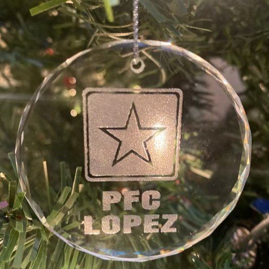 Personalized Crystal Military Star Ornament