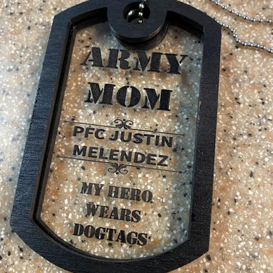Army Mom Rear View Mirror Hanger