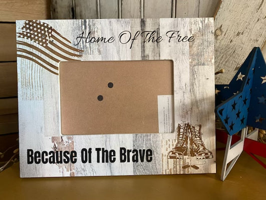 Home Of The Free Because Of The Brave Photo Frame